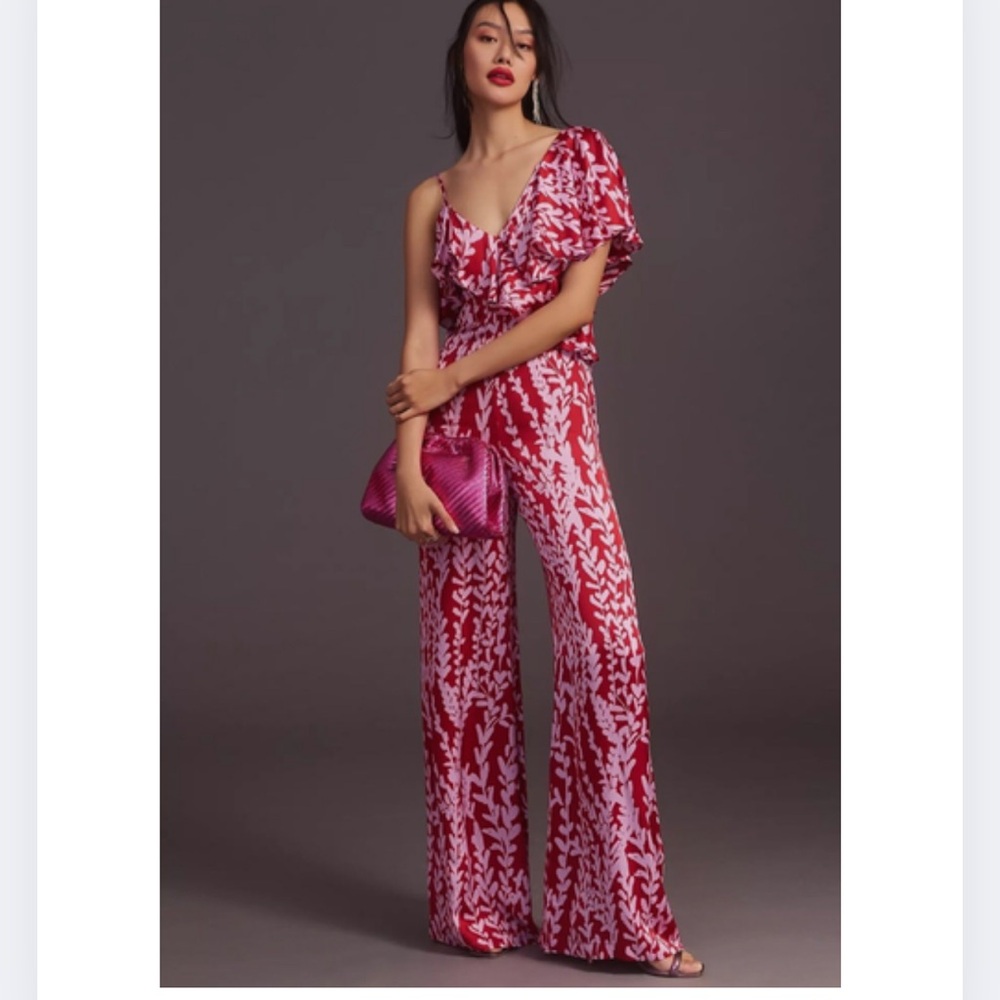 Anthropologie Corey Lynn Calter Ruffle Wide-Leg Jumpsuit